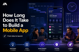 How long does it take to build a mobile app timeline showing development phases duration MVP timeline cost and launch planning by M TECHUB LLC