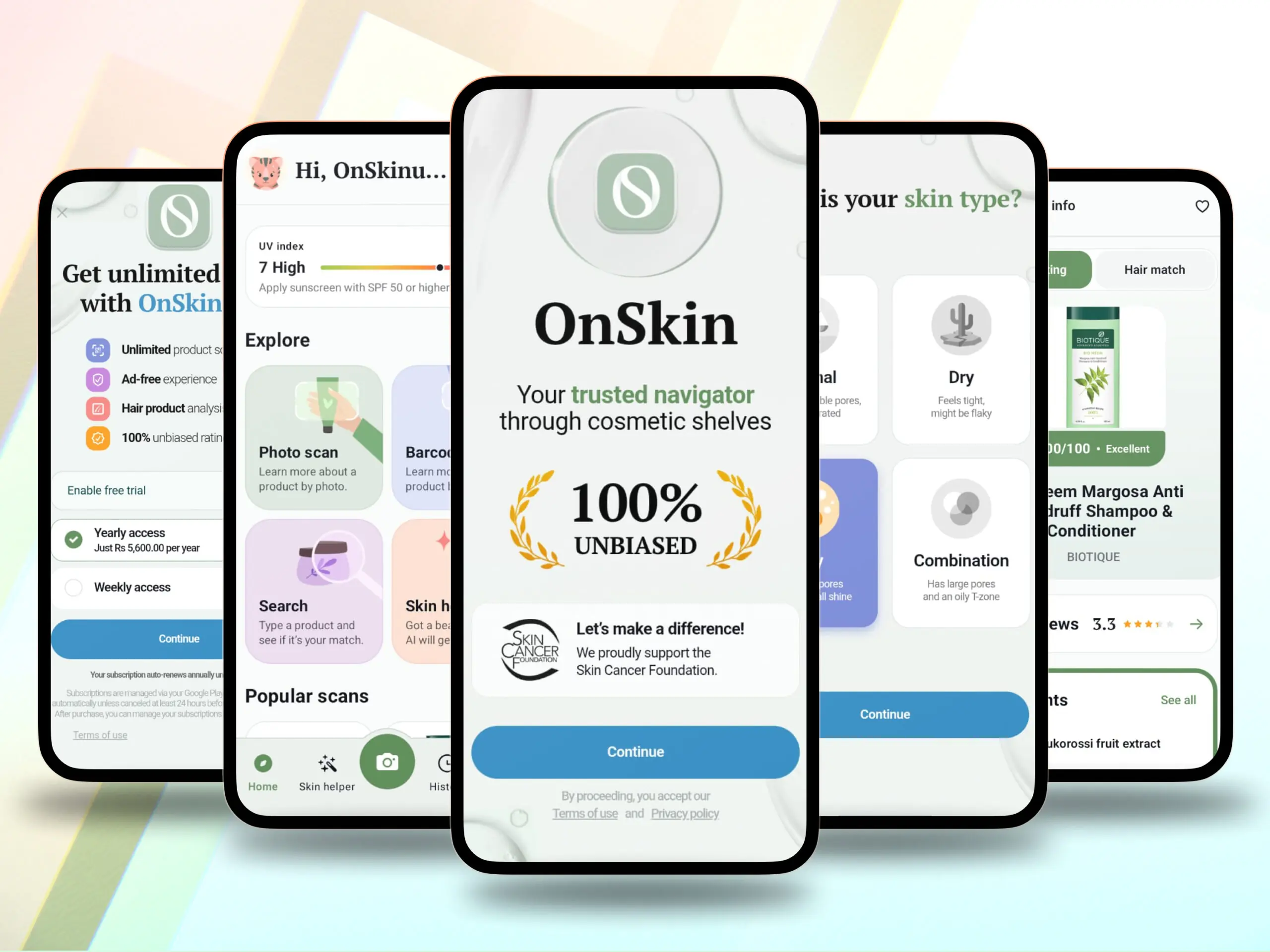 on skin