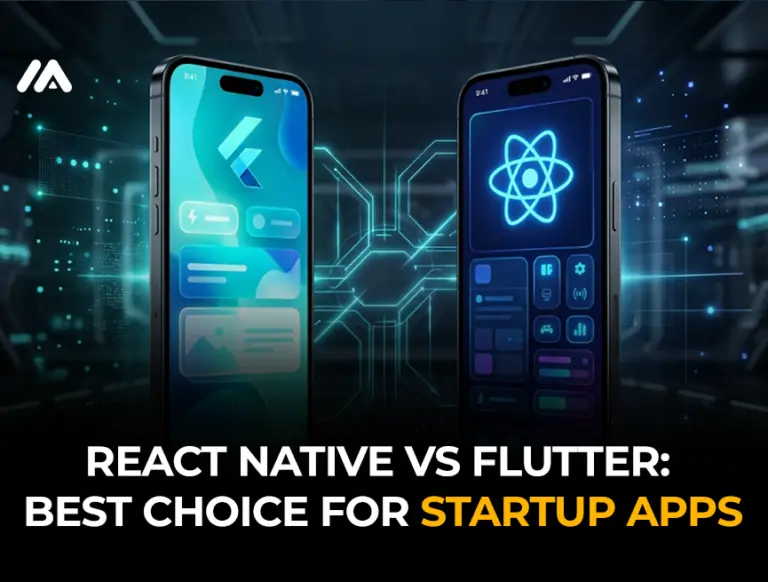 React Native vs Flutter comparison for startup apps showing cross-platform mobile app development frameworks by M TECHUB LLC