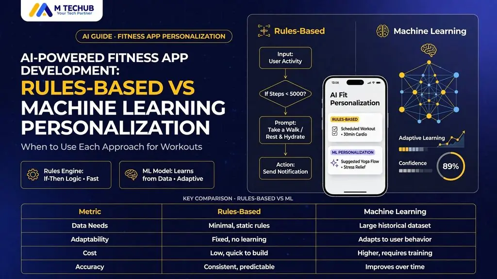 AI Fitness App Development: Rules vs ML for Founders - M TECHUB LLC